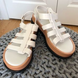 { Melissa } Floxx III White Platform Sandals